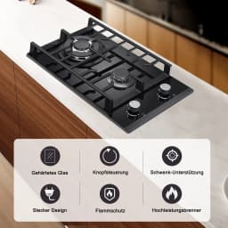 TopStrong 2 Burner Ceramic Glass Built-in Stove Natural Gas Propane Gas hob EUGCT-B02