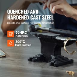 SucceBuy Single Horn Anvil Cast Steel Anvil High Hardness Rugged Round Horn Anvil Blacksmith Compact Design and Stable Base