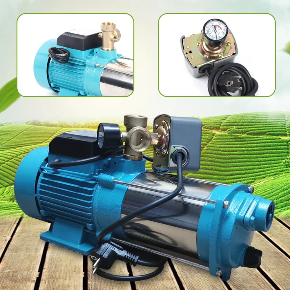 Centrifugal Pump Domestic Waterworks Garden Pump 6000L/h with Integrated Thermal Motor Protection Switch Stainless Steel Shaft