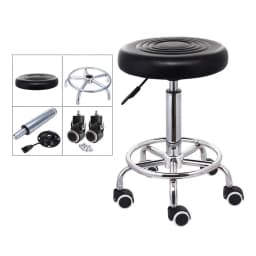 360° Rotatory Hairdressing Chair Bar Stool PU Leather Swivel Lift Adjustable Breakfast Chair for Beautician Manicure Nail Salon