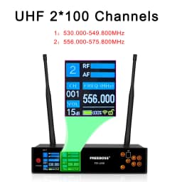 FREEBOSS TFT Screen 2 Way UHF Wireless Microphone Adjustment Frequency Handheld Transmitter Professional 40m for Stage FB-U86