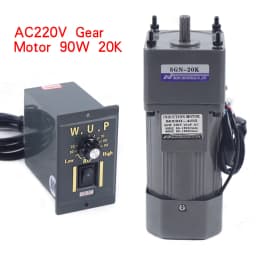 90W 220V AC Electric Gear Motor Asynchronous Gear Motor Reducer Single Phase Motor + Speed Regulator (20K)