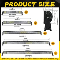 CO LIGHT 52" Led Light Bar 1020W Led Work Lights 12V 24V Spot Flood Combo Beam for Truck Tractor SUV 4X4 4WD Offroad Barra Light