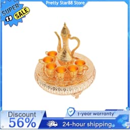 1 Teapot 6 Teacups with Tray European Tea Service Set Zinc Alloy Drinkware Afternoon Tea Party