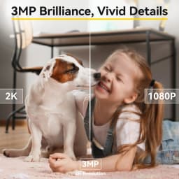 BoyKeep 3MP 5G/2.4GHz WiFi Indoor Home Security IP Smart Pet Dog Camera Automatic Tracking 24/7 Video Surveillance Camera