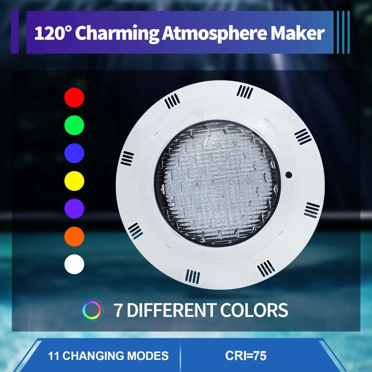 AC 12V 45W RGB Swimming LED Pool Light Underwater IP68 Waterproof Lamp W/ Remote