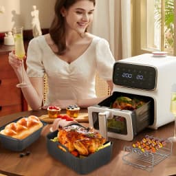 12 Pack Dual Zone Air Fryer Accessories for Ninja Foodi Max AF300EU/AF400EU Dual Chamber Airfryer Accessories