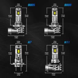 NOVSIGHT H7 LED Headlight Bulbs 1:1 Size Light Mini Headlamp 70W 16000LM with Fan 6500K White 12V Plug and Play H7 Car Lights