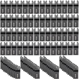 SucceBuy 100PCS Oscillating Saw Blades Quick Release Multitool Blades Kit HCS Tool Blades Cut Cutter for Wood Plastic Metal Nail