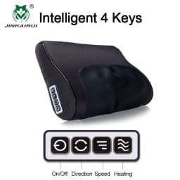 Black Shiatsu Massager Infrared Heat Neck Shoulder Back Body Multifunctional Massage Pillow Device Cervical Healthy Massageador