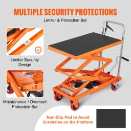 SucceBuy 330/770/1760Lbs Lifting Platform Hydraulic Car Lift Table Cart Heavy Duty Double Shear Wheelbarrow for Repair Motorcycl