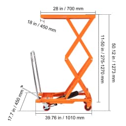 SucceBuy 330/770/1760Lbs Lifting Platform Hydraulic Car Lift Table Cart Heavy Duty Double Shear Wheelbarrow for Repair Motorcycl
