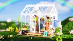 Robotime Rolife Dreamy Garden House DIY Miniature House Kit for Girls Teens Wooden Dollhouse Puzzle Easy Assembly Home Decor