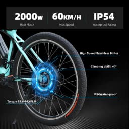 2000W 48V Electric Bike Coversion Kit 26''27.5''700C29'' Brusheless Gearless Hub Motor Wheel 20Ah Hailong Lithium Battery