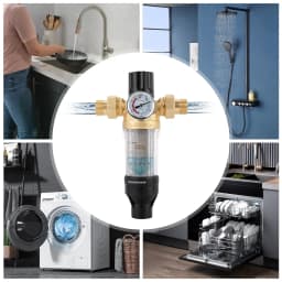 Reusable Tap Water Filter Stainless Steel Flowing Fine Filter Pre-filter Sediment Filter for Well Water Hose 1/2 inch 3/4 inch