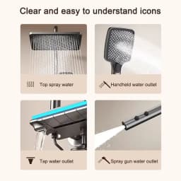 Bathroom Shower System High Quality Fourth Gear Bathroom Key Digital Display Rain Bathtub Copper Faucet Shower Set Bathrooms