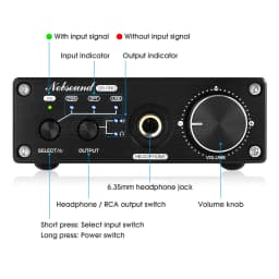 Nobsound HiFi Dual ES9038Q2M USB DAC Coaxial / Optical Digital to Analog Converter D/A Audio Adapter Headphone Amplifier