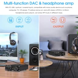 Nobsound HiFi Dual ES9038Q2M USB DAC Coaxial / Optical Digital to Analog Converter D/A Audio Adapter Headphone Amplifier
