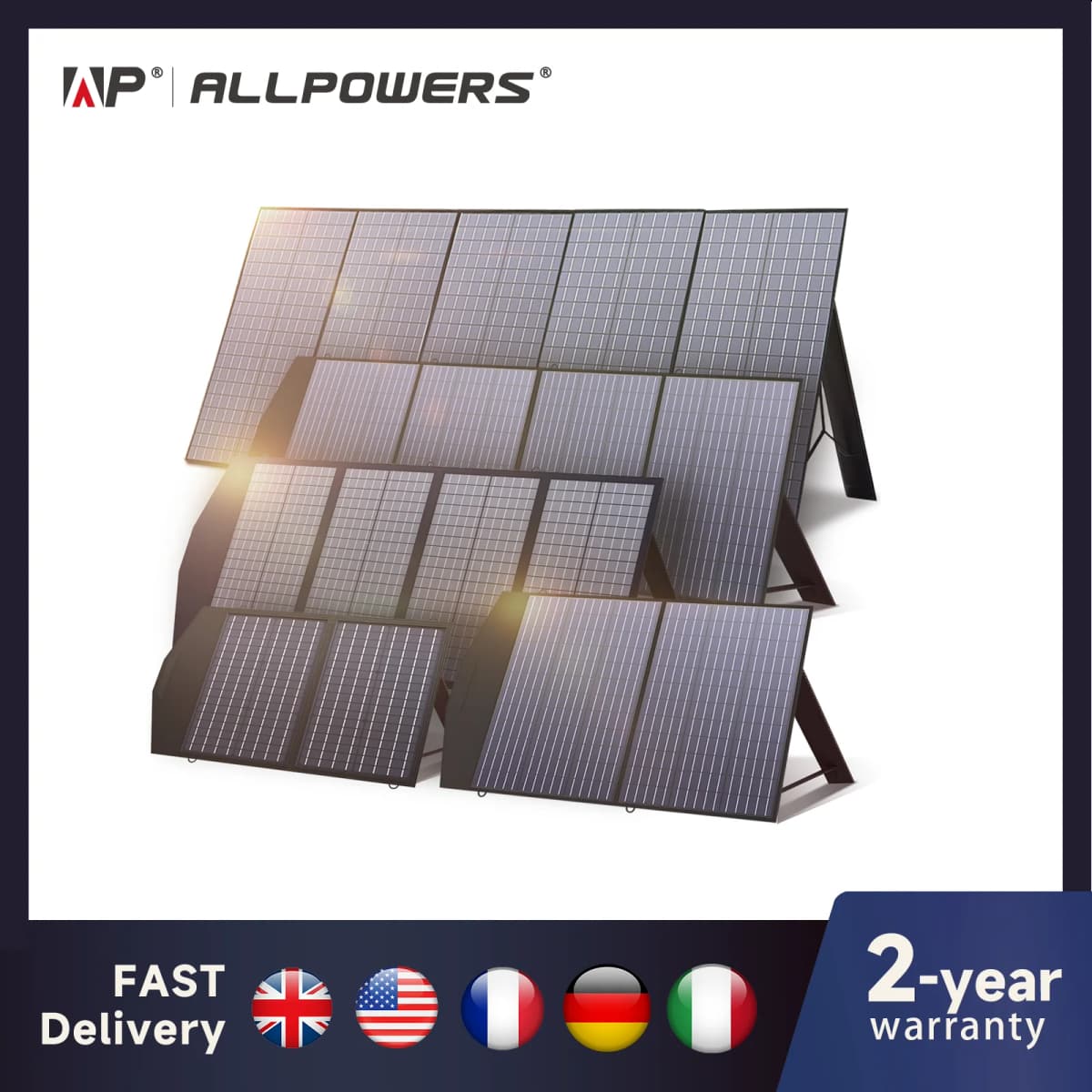 ALLPOWERS 400W / 200W / 140W / 100W / 60W Solar Charger,Portable Waterproof Foldable Solar Panel for Camping RV Garden Roof