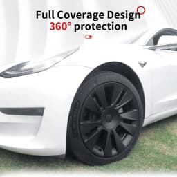 4PCS Hubcaps 18 inches Full Coverage Knife Wheel Cover Design for Tesla Model 3(2017-2023) Wheel Hubcap Replacement Accessories