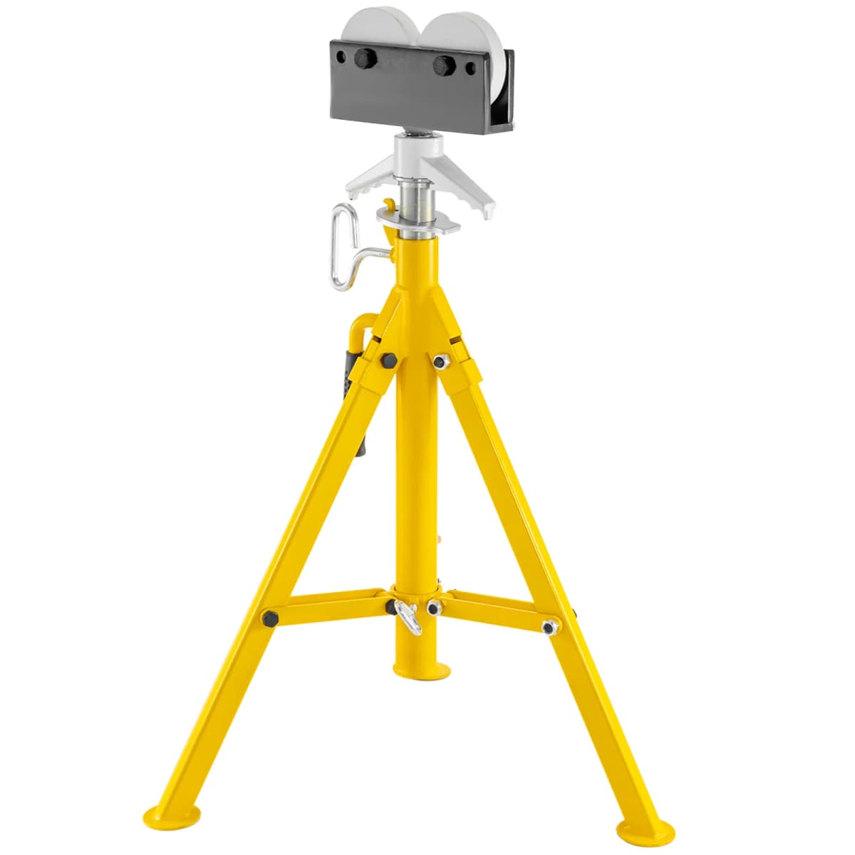 SucceBuy 0.5-12 inch Pipe Stand Adjustable Height 32"-55" Pipe 2500Lb Capacity Stands Portable Folding Pipe Stand w/ Roller