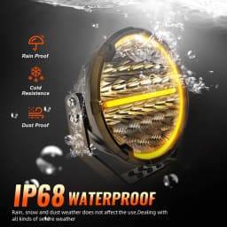 CO LIGHT New Led Work Light Bar 2PCS 9" Round Spot Flood DRL Off Road Fog Driving Roof Bumper for SUV Truck UTV ATV 4x4 12V 24V