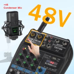 TEYUN A4 4 Channel Mini Audio Mixer Effect 48V Bluetooth-function Portable Mixing TableUSB Play Music Home Record Sound Console