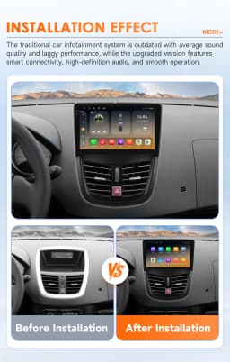 9" Hizpo 2Din Andoird14 Car Radio for Peugeot 207CC 2006 - 2015 Snapdragon 6115 GPS RDS DSP 4G BT Auto CarPlay 360° Camera