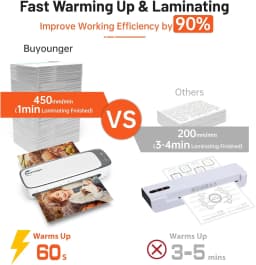 Laminator, Laminator Machine with 60s Warm-up, A3 Laminator Cold and Thermal with 25 Laminating Pouches for A3 A4 A5 A6, 6-in-1
