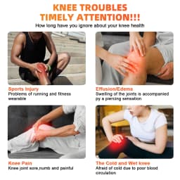 KTS Knee Laser Therapy Device Wireless Massager for Knee Pain Relief 70 Laser Diodes for Arthritis 2 Levels Heating Therapy