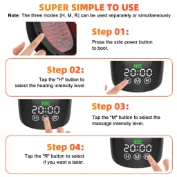 KTS Knee Laser Therapy Device Wireless Massager for Knee Pain Relief 70 Laser Diodes for Arthritis 2 Levels Heating Therapy