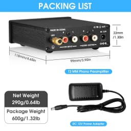 Nobsound Mini T3 MM RIAA Phono Stage Preamp Record Player Stereo Preamplifier HiFi Turntable Amplifier with Volume Control