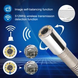 Pipe Inspection Camera 512Hz sonde/transmitter+self-leveling, SYANSPAN 9Inch HD1080P Screen Sewer Drain Industrail Endoscope DVR