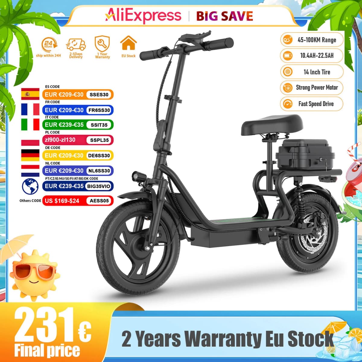 JUICEASE ESBS/ESBS PRO Electric Scooter 10.4/22.5AH Battery Powerful Scooter 45-100KM Max Range Smart Electric Kick Scooter