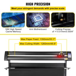 SucceBuy 28/34/53 Inch Semi-Automatic Vinyl Cutter Plotter Cutting Printer Floor Stand 3 Blades LCD Display SIGNMASTER Software