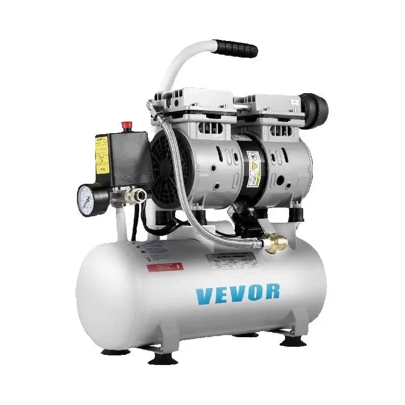 SucceBuy 9L/30L Silent Air Compressor With Spray Gun Air Blow Gun Oil Free Air Compressor Pump For Homeuse Repair Tire Inflation