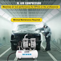 SucceBuy 9L/30L Silent Air Compressor With Spray Gun Air Blow Gun Oil Free Air Compressor Pump For Homeuse Repair Tire Inflation