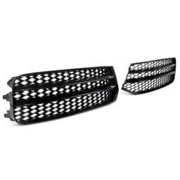 2x Honeycomb Front Bumper Fog Light Cover Grill Grilles For Audi A1 8X 2015-2018