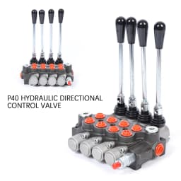 4Spool P40 Hydraulic Directional Control Valve Manual Operate 13Gpm For Double Acting Cylinders