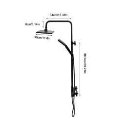 Square Thermostatic Shower Faucet with Shower Set, Stainless Steel Bathroom Luxury Rain Shower Faucet Combo Set, 2 Spray Modes Wall Mounted Rainfall Shower