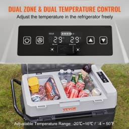 SucceBuy 38L Car Refrigerator 12 Volt Car Refrigerator Fridge 40QT Dual Zone Portable Freezer -4℉-50℉ Adjustable Range