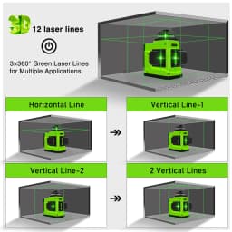 Clubiona 12 and 16 lines Professional Floor Ceiling Remote Control Green Line Laser Level with Pulse mode
