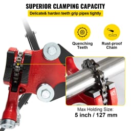 SucceBuy Steel Tripod Pipe Chain Vise 1/8-5in Capacity Foldable Legs Tri-Stand Bench Vice for Fixing Support Bending Metal Pipes