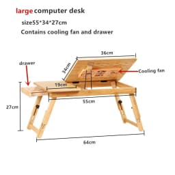 Home Folding Laptop Desk for Bed & Sofa Laptop Bed Tray Table Desk Portable Lap Desk for Study and Reading Bed Top Tray Table