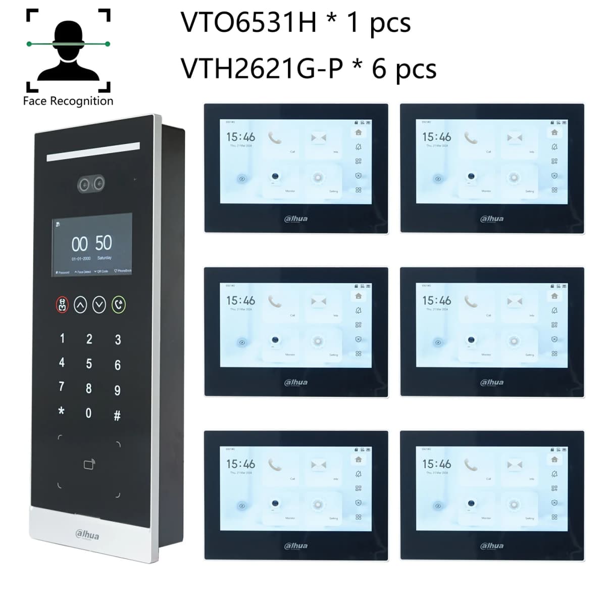 Dahua Multi-language Apartment IP Video Intercom KIT, VTO6531H &VTH2621GW-P,Support RFID Face Code unlock,door phone,SIPdoorbell