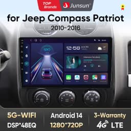 Junsun Car Radio For JEEP Compass Patriot 2010 - 2016 wireless CarPlay Android Auto car intelligent systems No 2 din 2din DVD