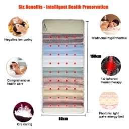 Chakra Energy Mats Infrared Heating Pad PEMF Photon Negative Ion Jade Crystal mat Pain Relief Magneticfield Therapy Mattress