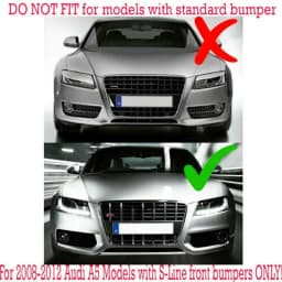 Black Honeycomb Mesh Fog Light Grille Cover For Audi A5 S-Line S5 B8 RS5 2008-12