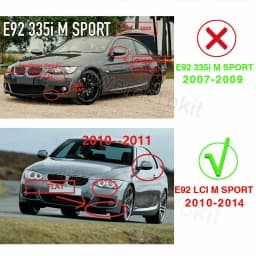 FOR BMW 3 SERIES E92 E93 M SPORT FRONT SPLITTER BUMPER LIP GLOSS BLACK LCI 10-13