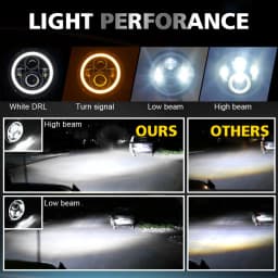 CO LIGHT 7inch LED Headlight 80W DRL Halo Angle Eyes Led Headlamp 12V 24V DOT E9 High Low Turn Signal for Lada Niva Offroad 4x4